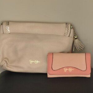 Jessica Simpson Nude Crossbody & Blush Pink Wallet Set – Great Condition!